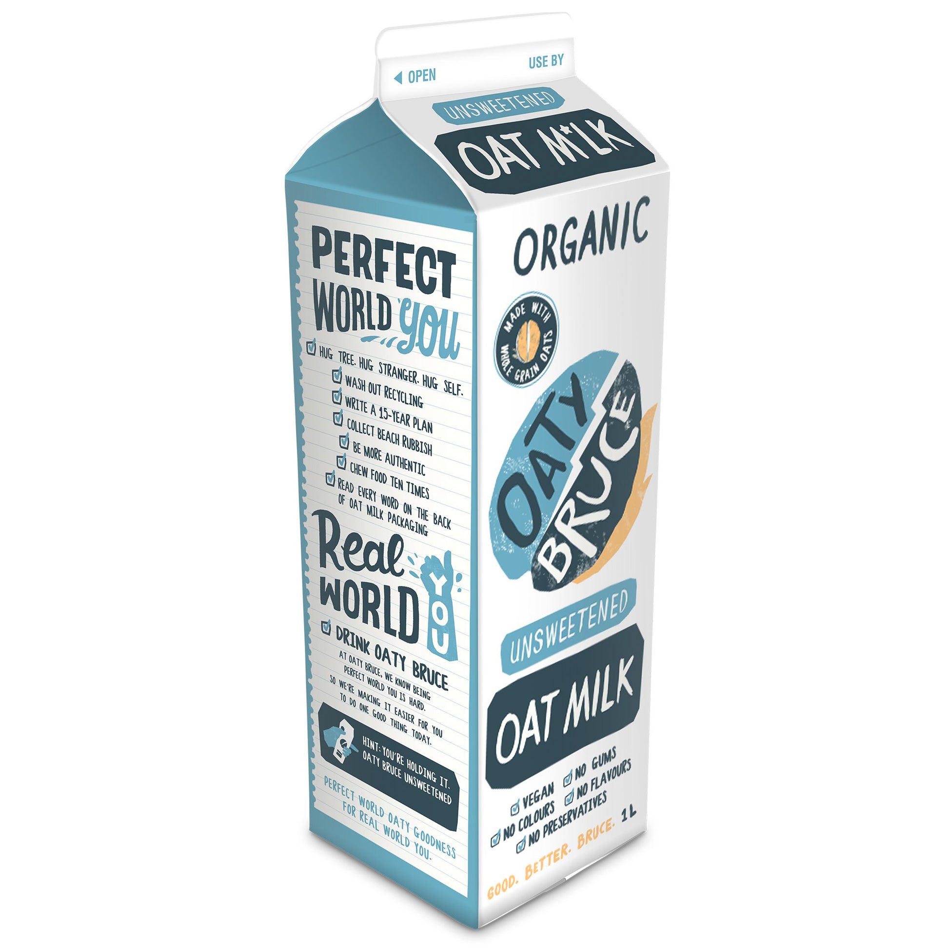 Oaty Bruce Organic Unsweetened Oat Milk 1L | Harris Farm Online