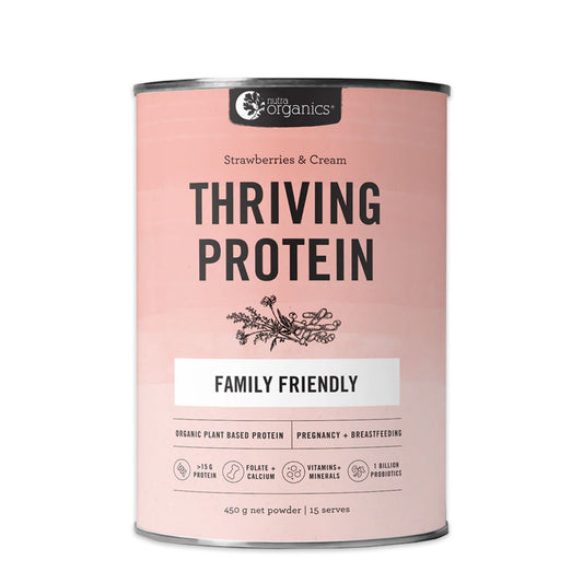 Nutra Organics Thriving Protein Strawberries and Cream 450g | Harris Farm Online