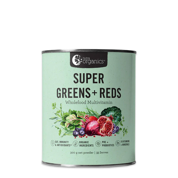 Nutra Organics Super Greens plus Reds 300g | Harris Farm Online