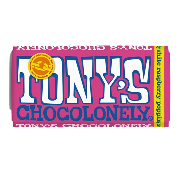 Tony's Chocolonely White Chocolate Raspberry Popping Candy 180g