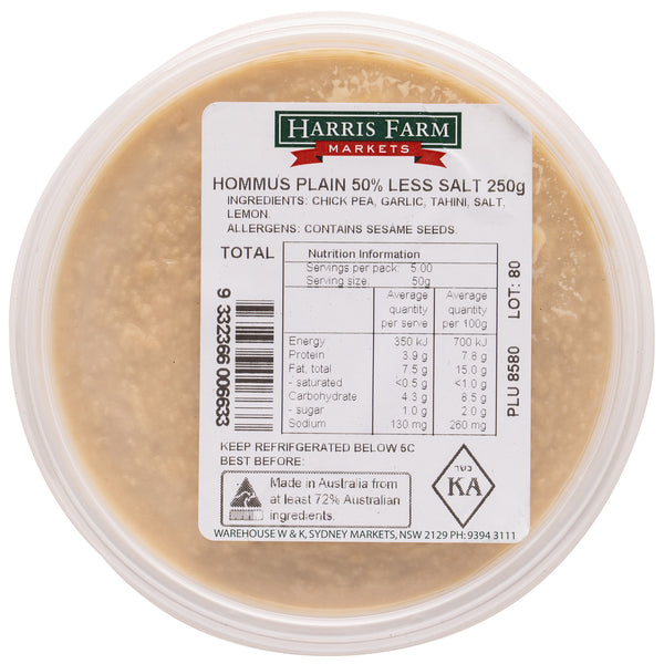 Harris Farm Dip Hommus 50% Less Salt  | Harris Farm Online