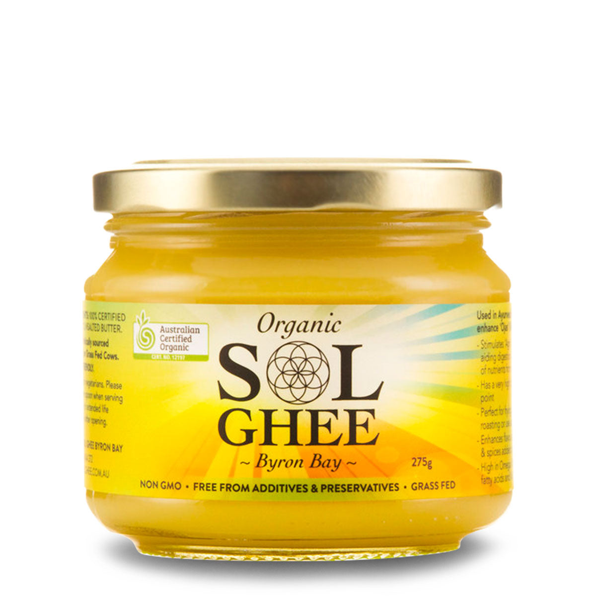 Sol Ghee Organic Ghee 275g | Harris Farm Online