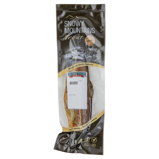 Trout Premium Wood Smoked Whole 400g Snowy Mountains , Frdg3-Seafood - HFM, Harris Farm Markets
 - 1