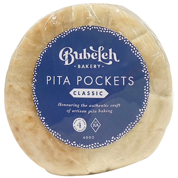 Bubeleh Bakery Classic Pita Pockets x4 400g Harris Farm Markets