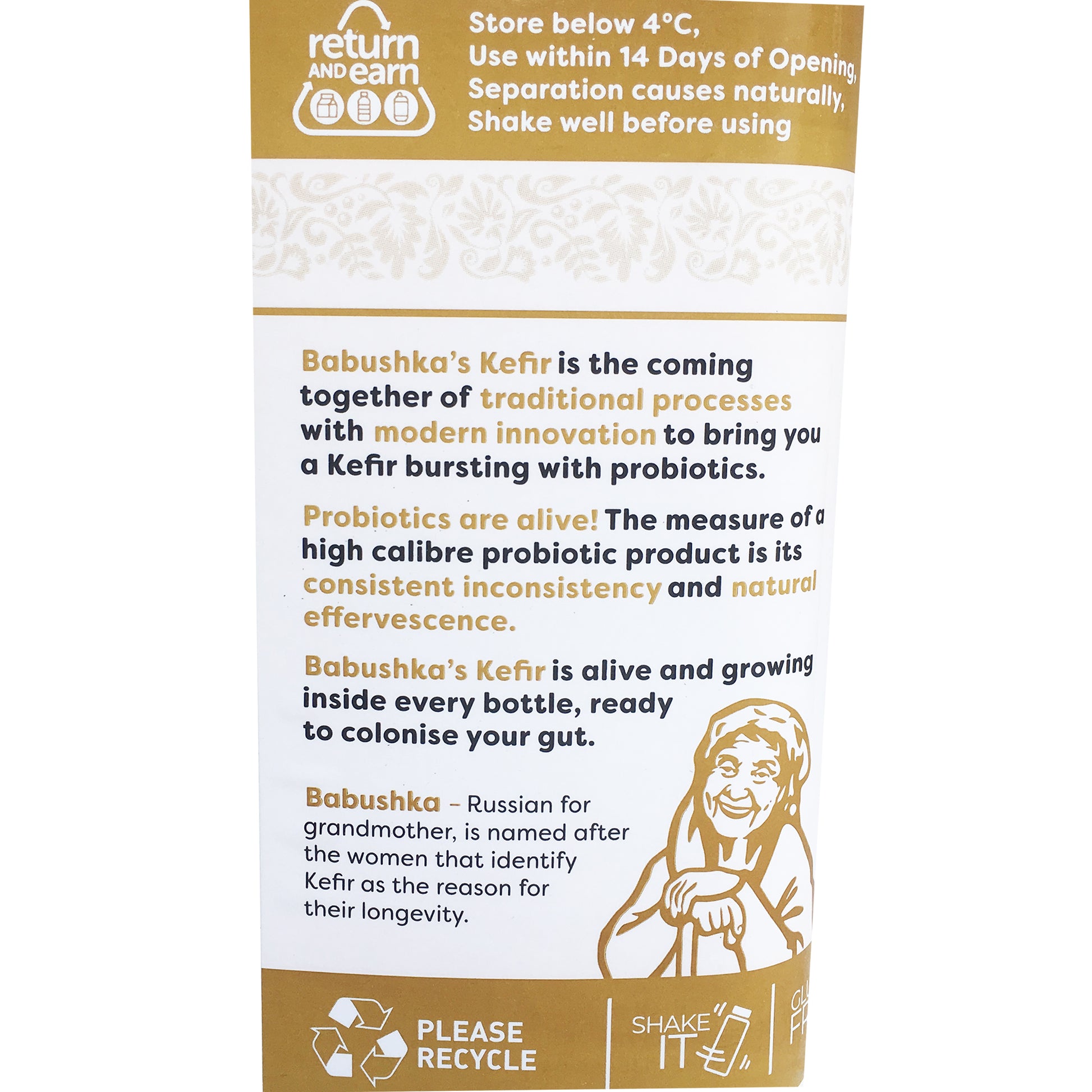Babushka Yoghurt Probiotic Kefir Milk and Honey | Harris Farm Online