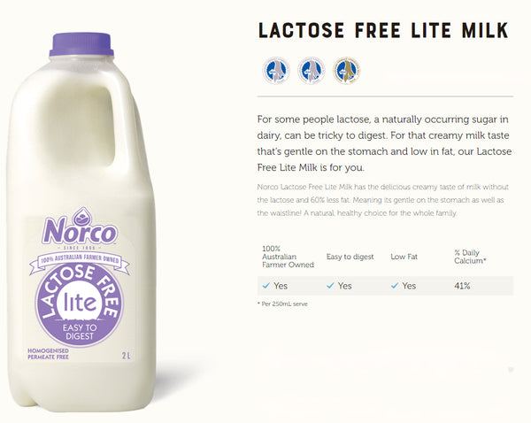 Norco Lactose Free Lite Milk | Harris Farm Online