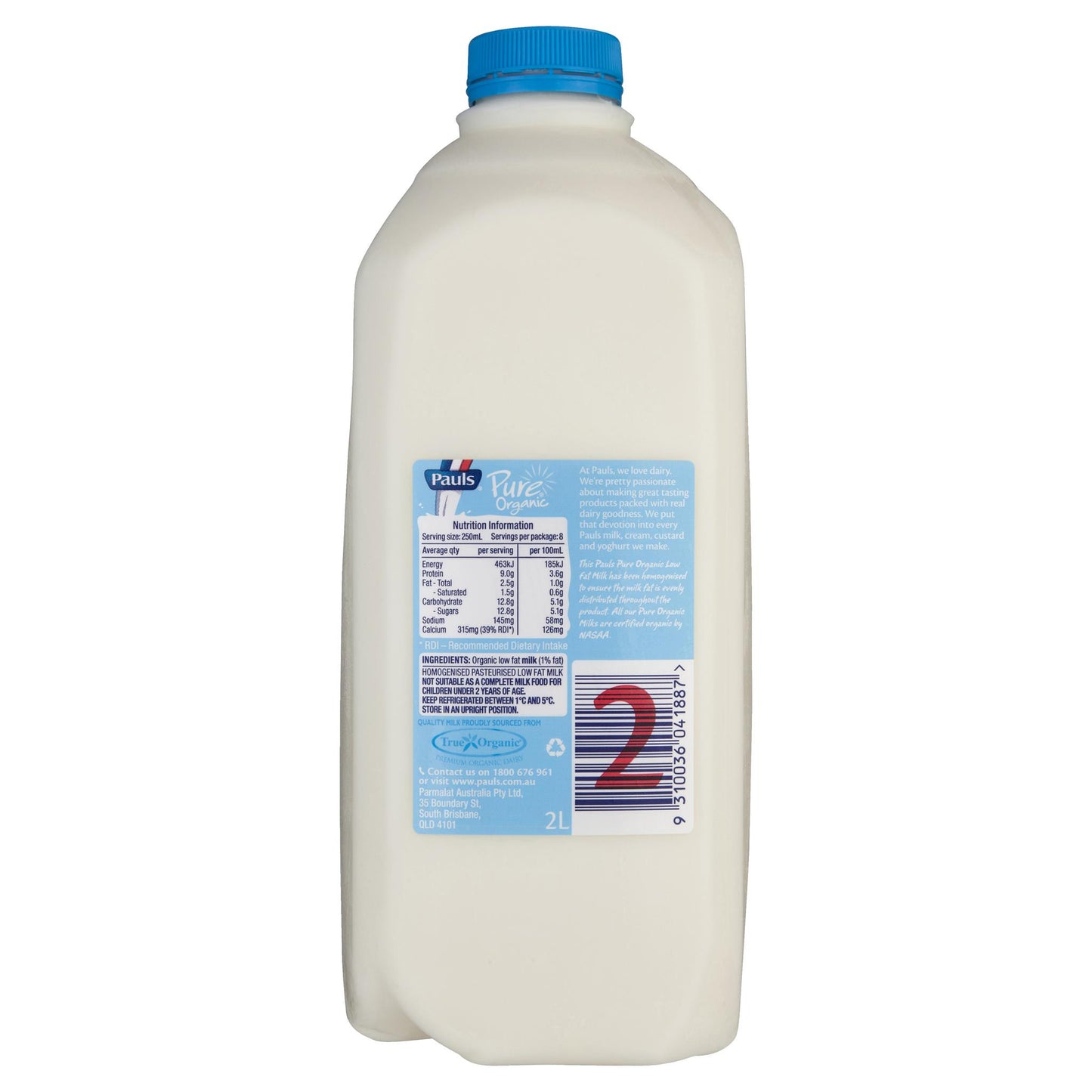 Pauls Milk Pure Organic Homogenised Low Fat 2L , Frdg2-Dairy - HFM, Harris Farm Markets
 - 2