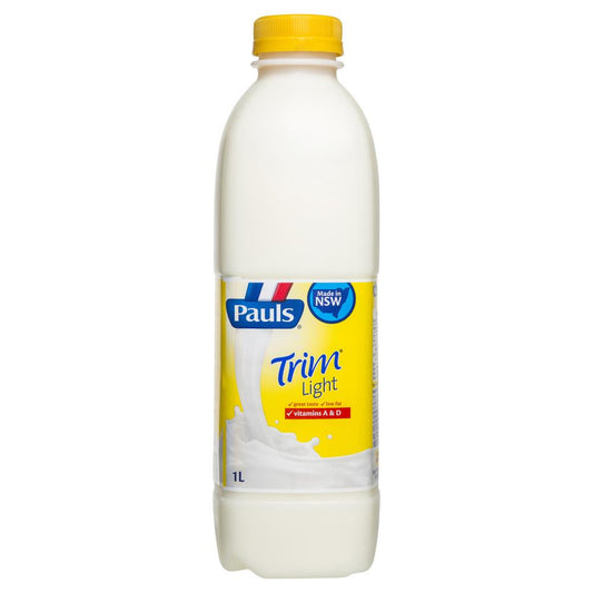 Pauls Milk Trim Light 1L , Frdg2-Dairy - HFM, Harris Farm Markets
 - 1