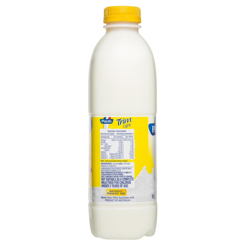 Pauls Milk Trim Light 1L , Frdg2-Dairy - HFM, Harris Farm Markets
 - 2
