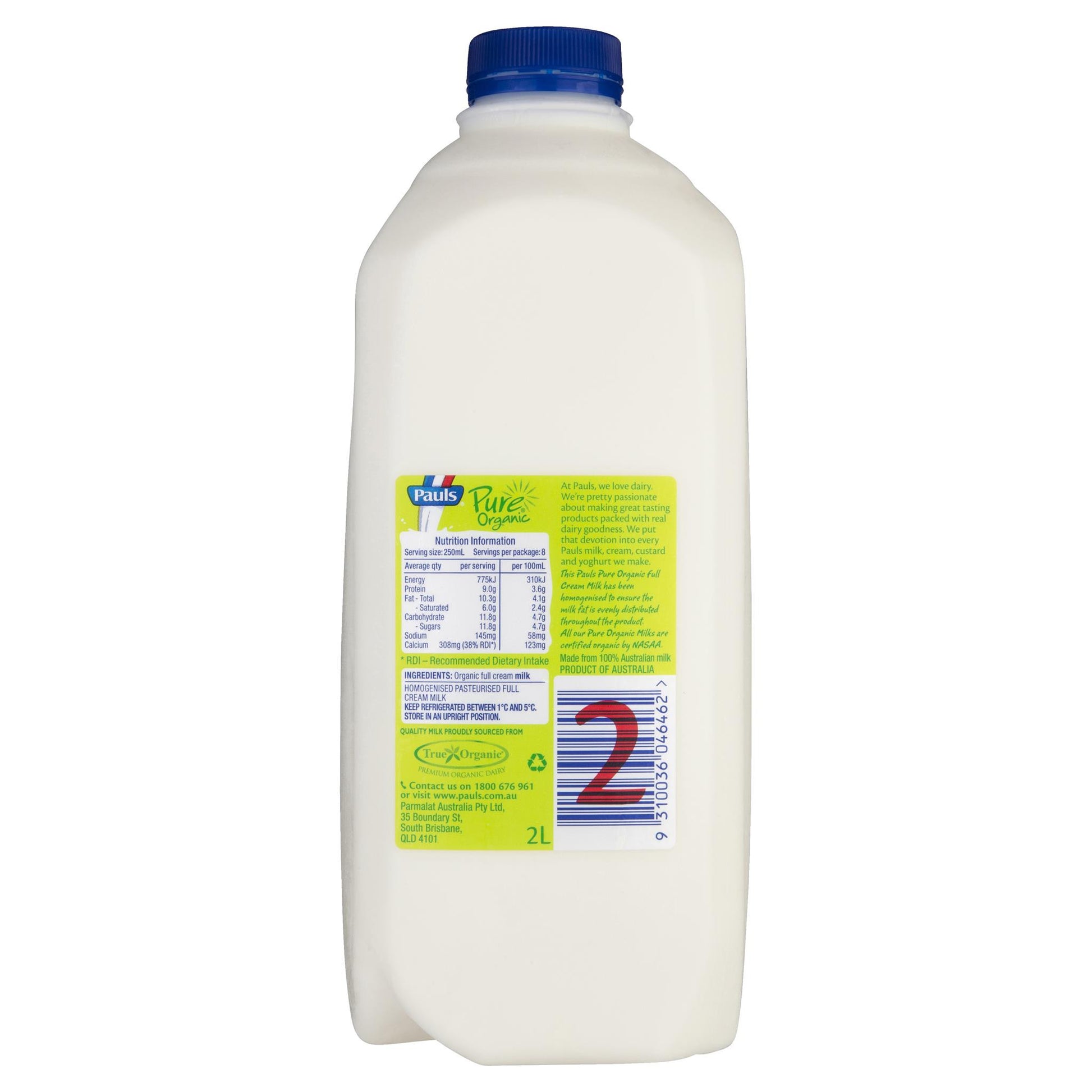 Pauls Milk Pure Organic Homogenised Full Cream 2L , Frdg2-Dairy - HFM, Harris Farm Markets
 - 2