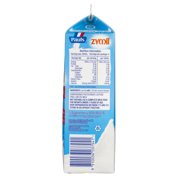 Pauls Milk Zymil Low Fat 1L , Frdg2-Dairy - HFM, Harris Farm Markets
 - 2