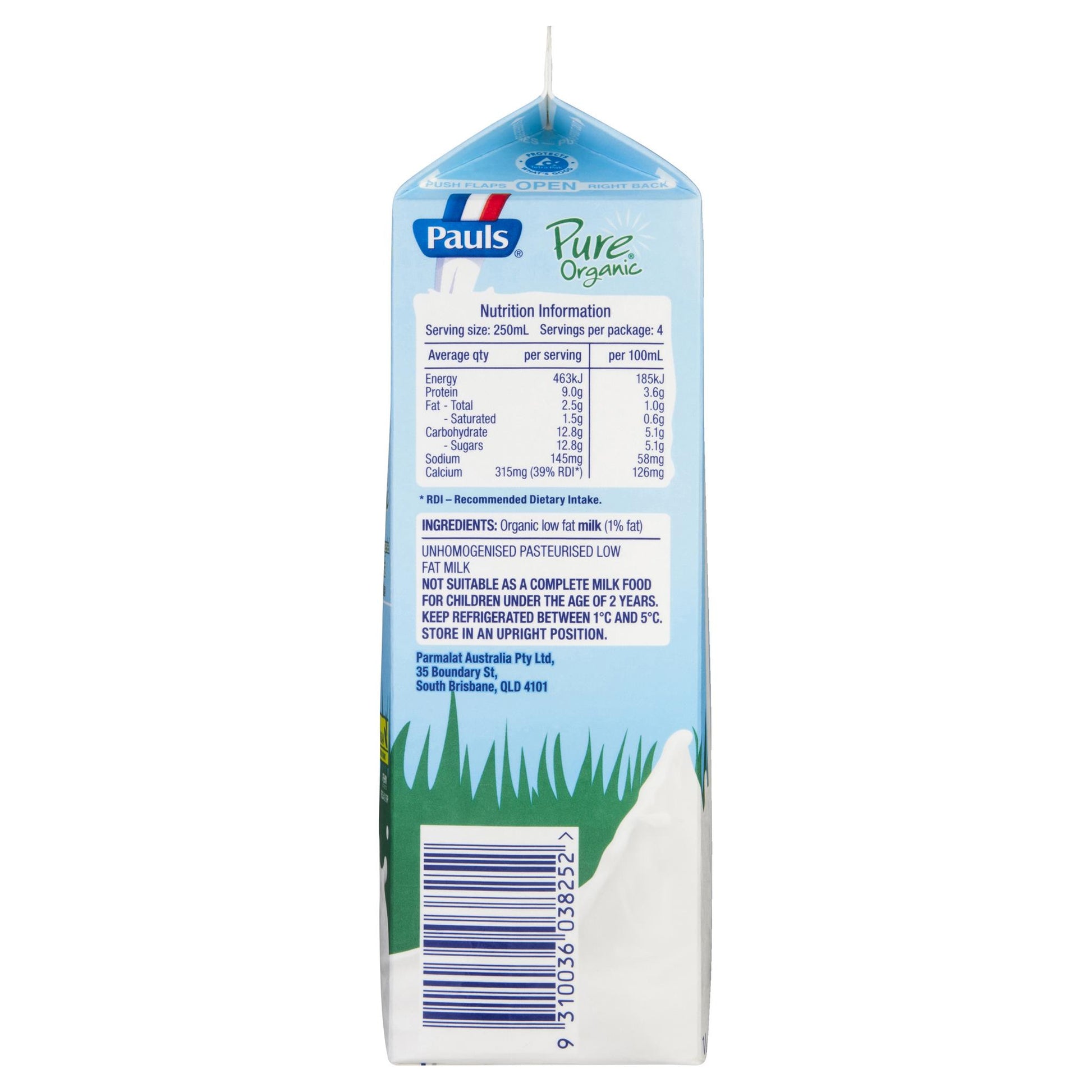 Pauls Milk Pure Organic Low Fat 1L , Frdg2-Dairy - HFM, Harris Farm Markets
 - 2