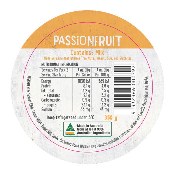 Harris Farm Yoghurt Passionfruit 350g | Harris Farm Online