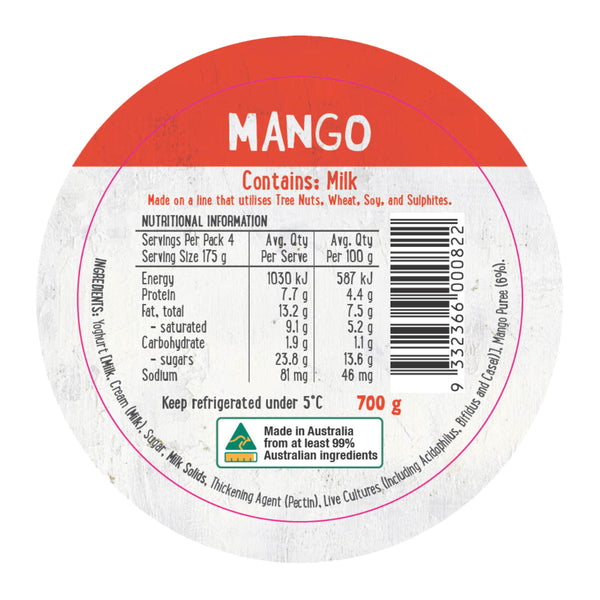 Harris Farm Yoghurt Mango 700g | Harris Farm Online
