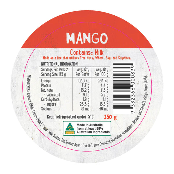 Harris Farm Yoghurt Mango 350g | Harris Farm Online