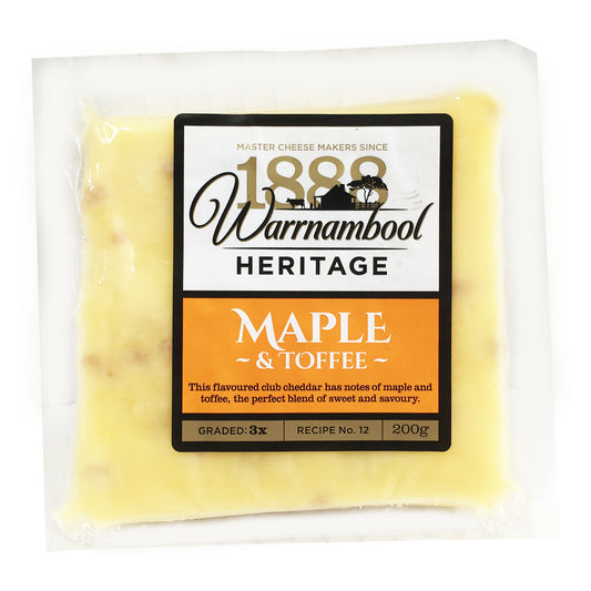 Warrnambool Maple and Toffee Club Cheddar Cheese 200g