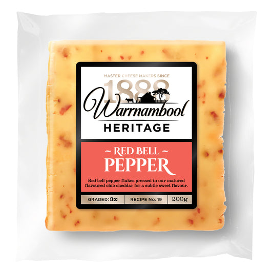 Warrnambool Red Bell Pepper Club Cheddar Cheese 200g