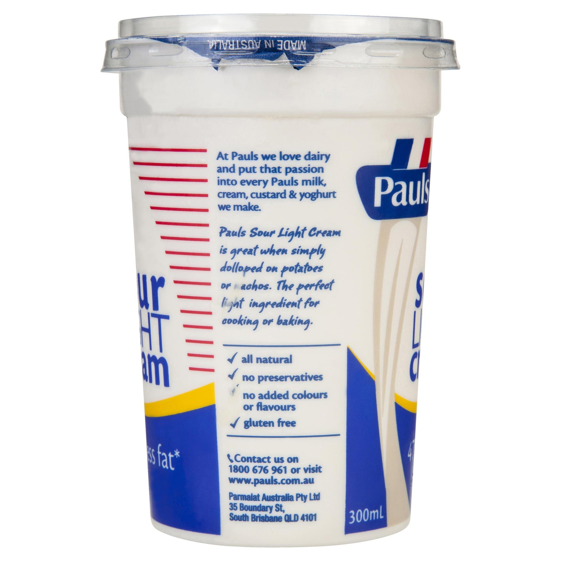 Pauls Sour Cream Light 300ml , Frdg2-Dairy - HFM, Harris Farm Markets
 - 3