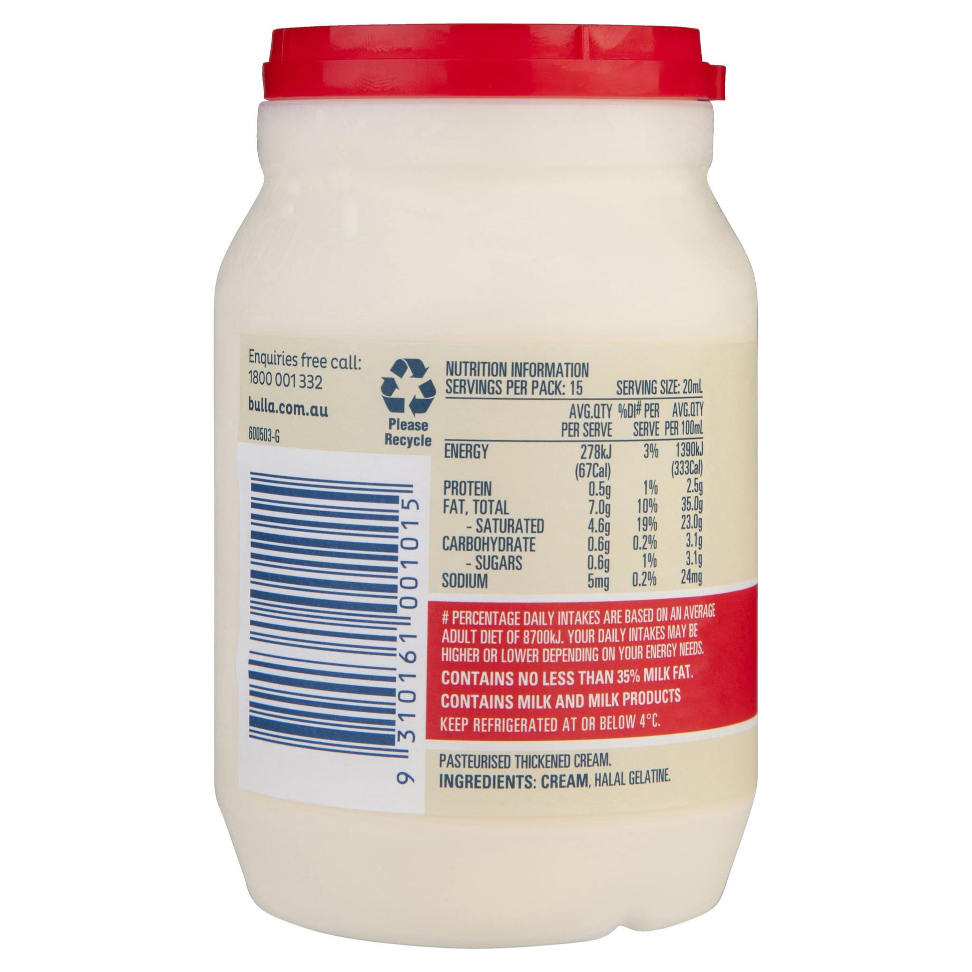 Bulla Cream Thickened 300ml , Frdg2-Dairy - HFM, Harris Farm Markets
 - 2