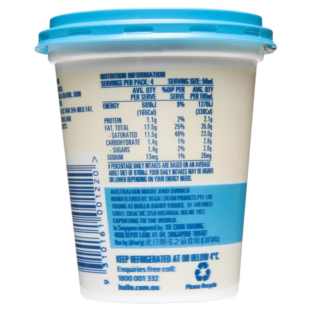 Bulla - Premium Sour Cream | Harris Farm Online