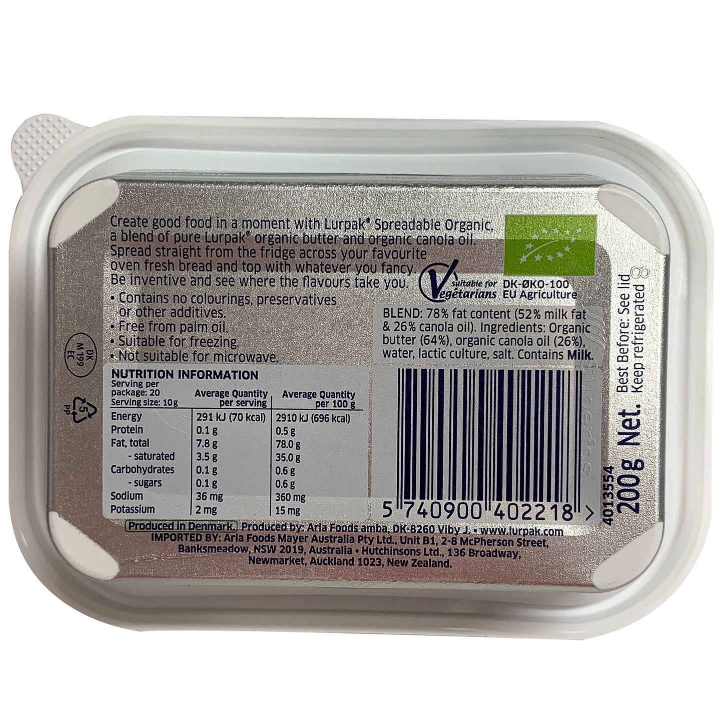 Lurpak - Butter Slightly Salted - Organic Spreadable (200g)