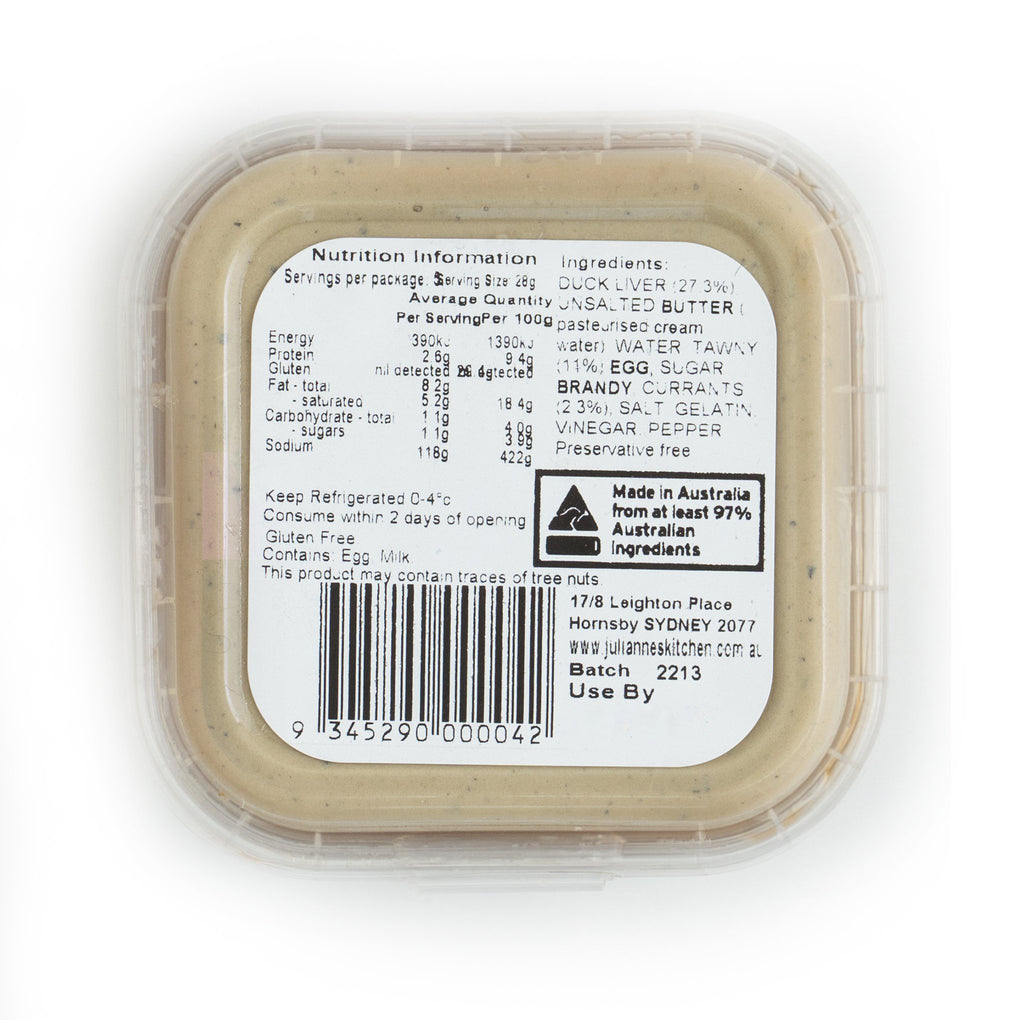 Buy Julianne's Kitchen Pate Duck and Currant from Harris Farm Online