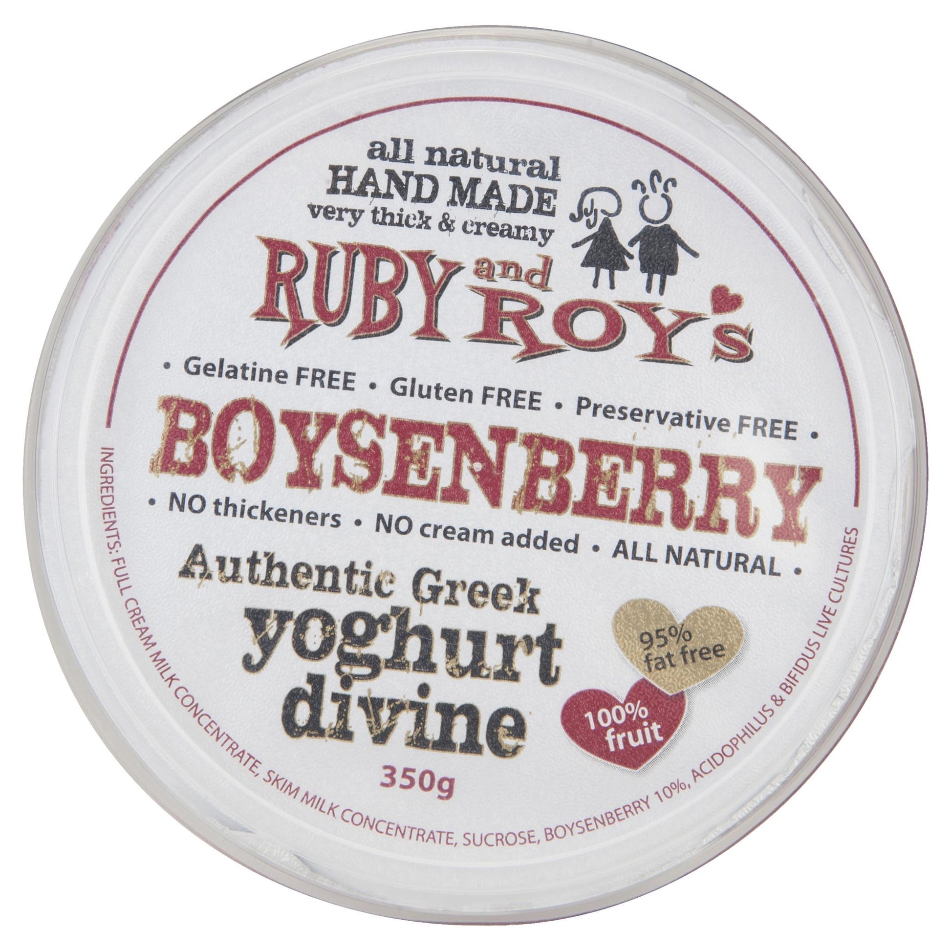 Ruby & Roy's Yoghurt Greek Boysenberry 350g , Frdg2-Dairy - HFM, Harris Farm Markets
 - 3