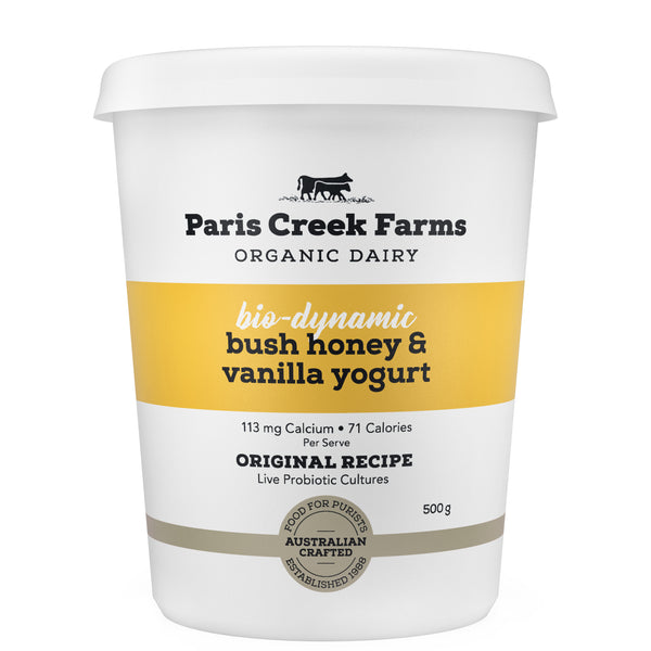 Paris Creek Farms Bio Dynamic Organic Bush Honey and Vanilla Yoghurt | Harris Farm Online