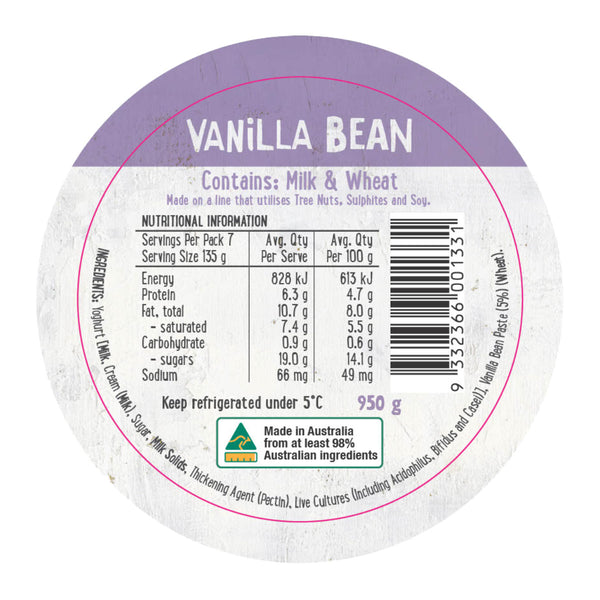 Harris Farm Yoghurt Vanilla Bean 950g | Harris Farm Online