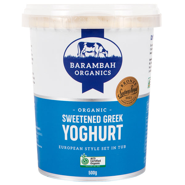 Barambah Organics Sweetened Greek Yoghurt | Harris Farm Online