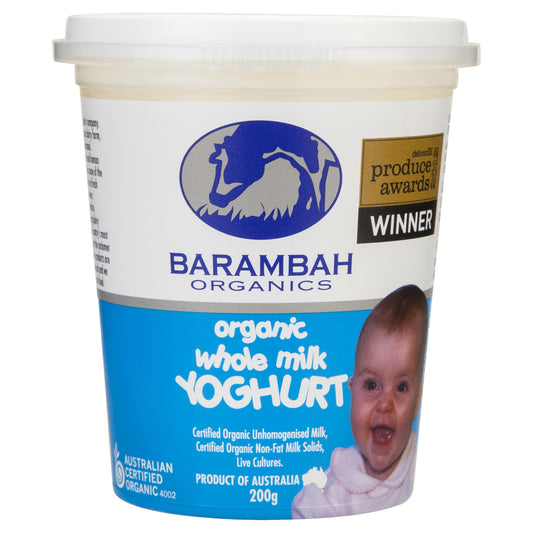 Barambah Organics Yoghurt Whole Milk 200g , Frdg2-Dairy - HFM, Harris Farm Markets
 - 1