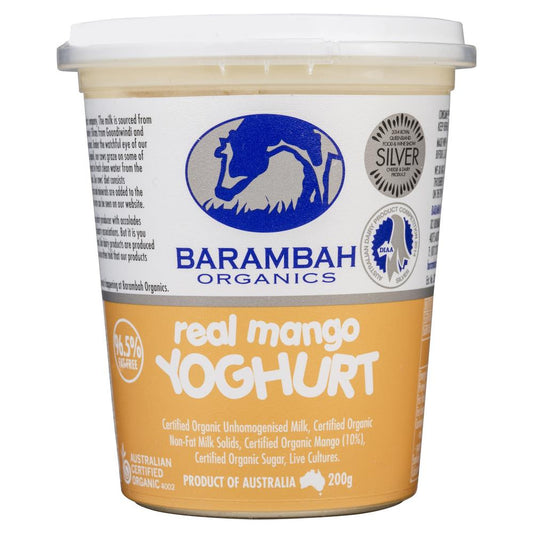 Barambah Organics Real Mango Yoghurt 200g , Frdg2-Dairy - HFM, Harris Farm Markets
 - 1