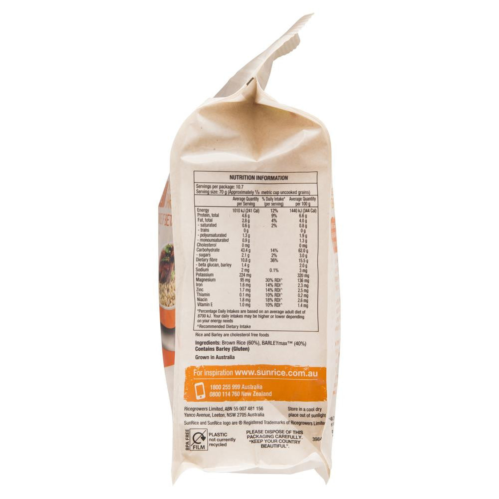 SunRice Naturally Rice & Barley Fibre Brown Rice and Barleymax 750g , Grocery-Quinoa/Noodle - HFM, Harris Farm Markets
 - 2