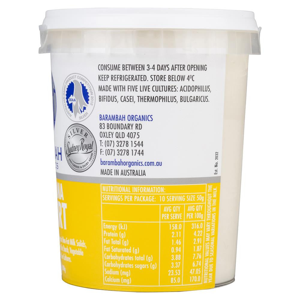 Barambah Organics Real Banana Yoghurt 500g , Frdg2-Dairy - HFM, Harris Farm Markets
 - 2