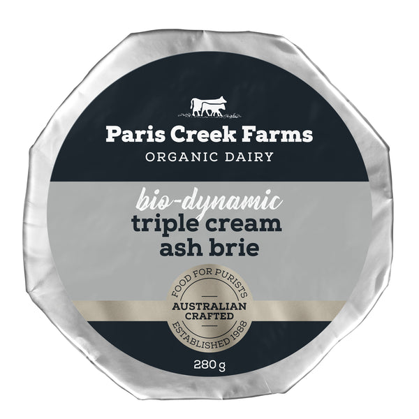 Paris Creek Farms Bio-Dynamic Triple Cream Ash Brie | harris farm Online