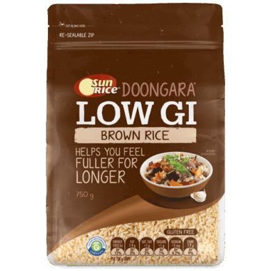 SunRice Doongara Low GI Brown Rice 750g