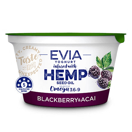 Evia - Yoghurt infused with HEMP - Blackberry & Acai (170g)
