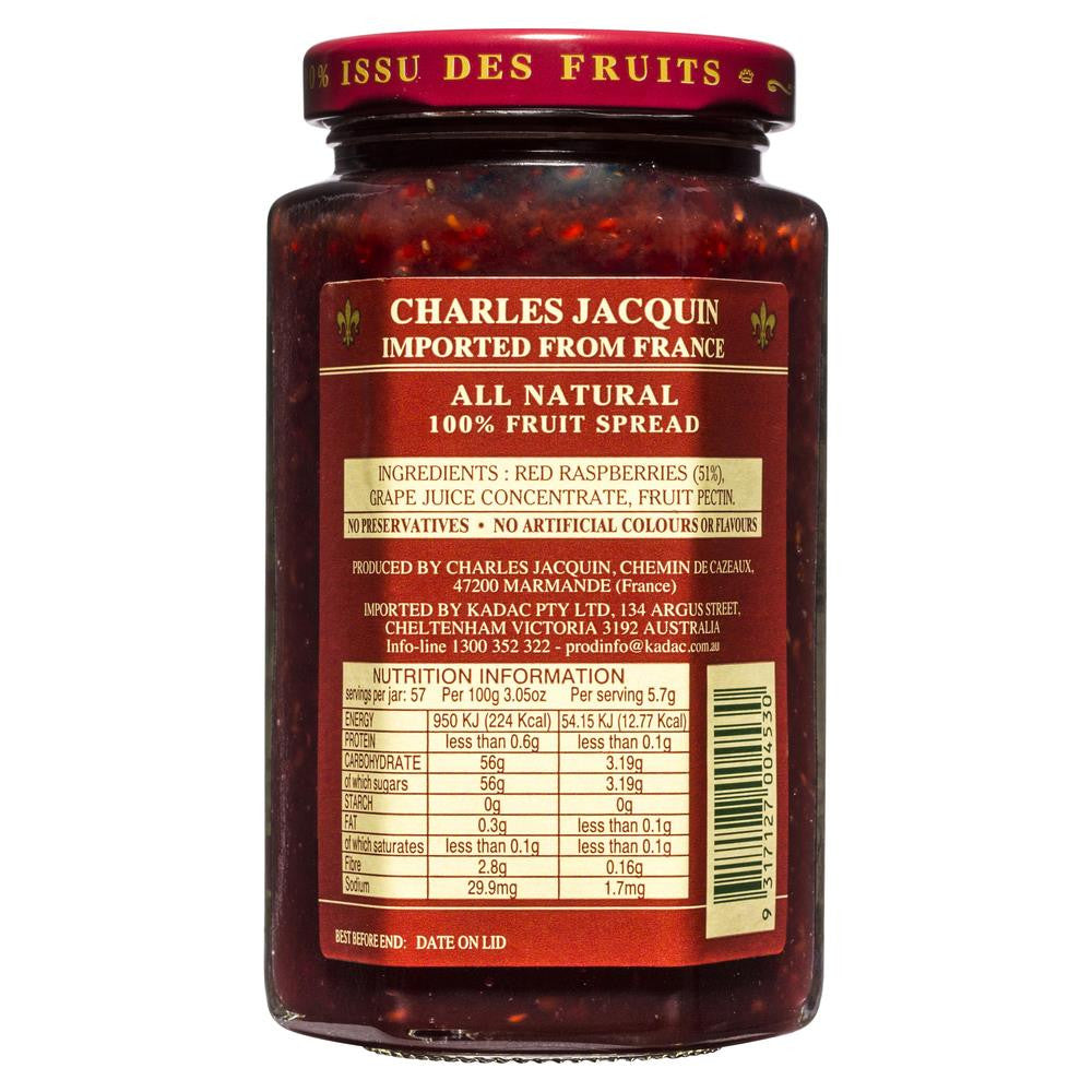 Charles Jacquin Red Raspberry 325g , Grocery-Spreads - HFM, Harris Farm Markets
 - 2