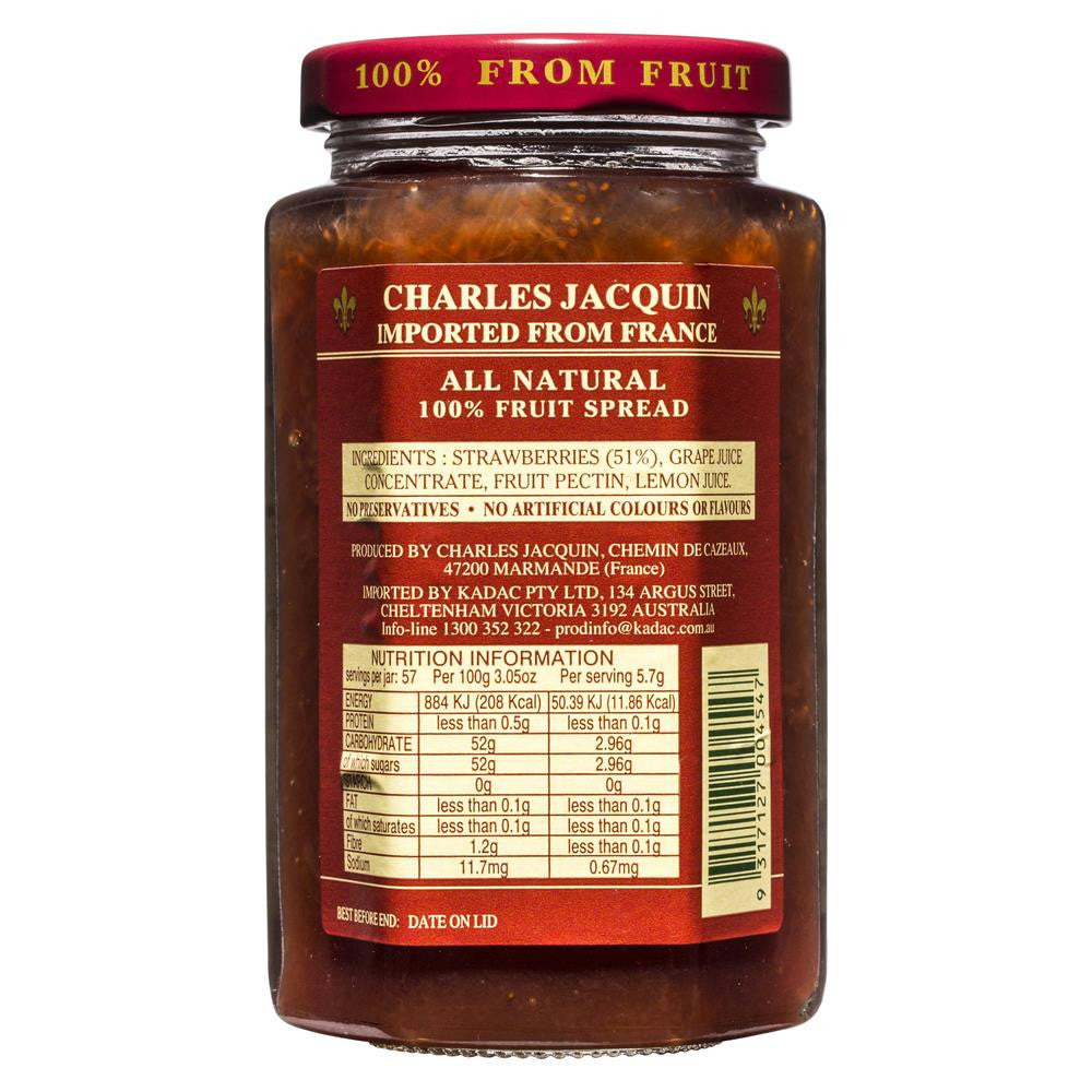 Charles Jacquin Strawberry Fruit 325g , Grocery-Spreads - HFM, Harris Farm Markets
 - 2