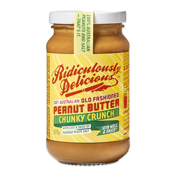 Ridiculously Delicious Chunky Crunch Peanut Butter 375g | Harris Farm Online