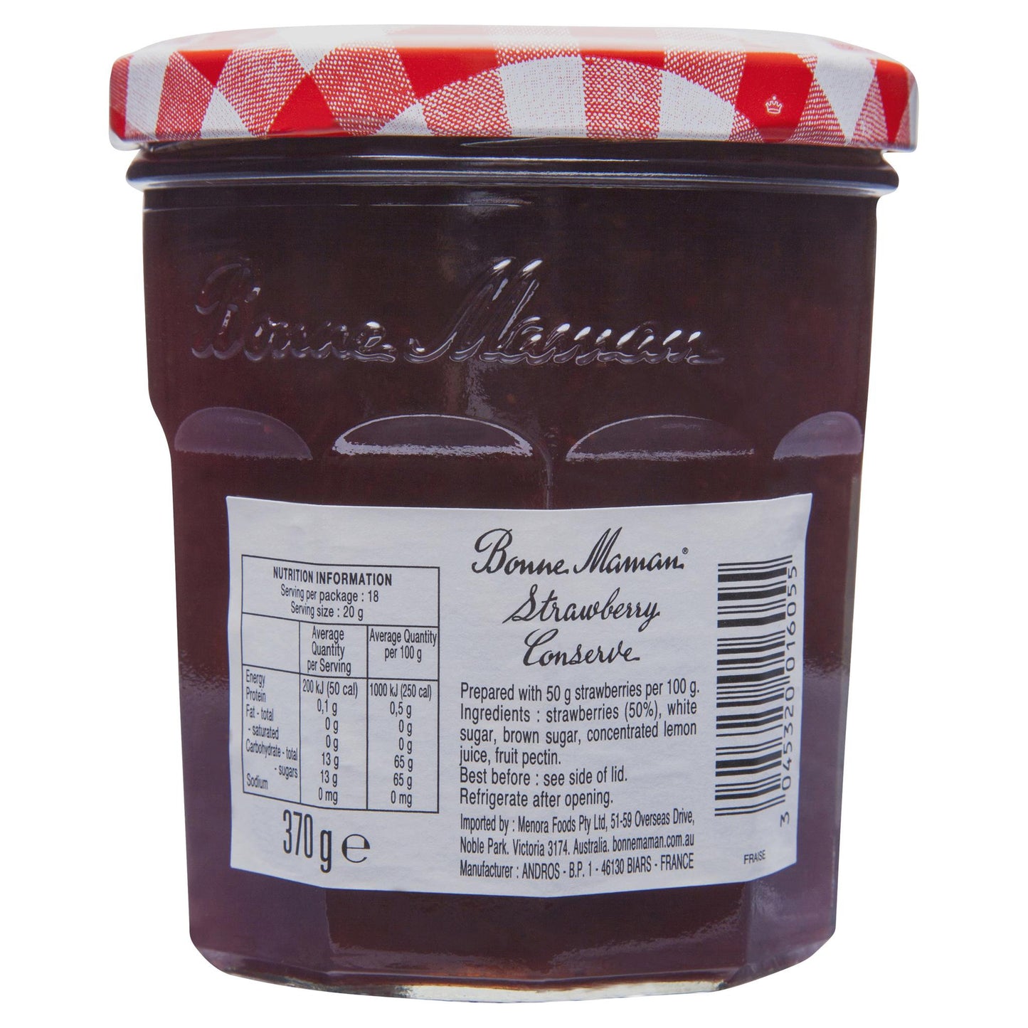 Bonne Strawberry Jam 370g , Grocery-Condiments - HFM, Harris Farm Markets
 - 2