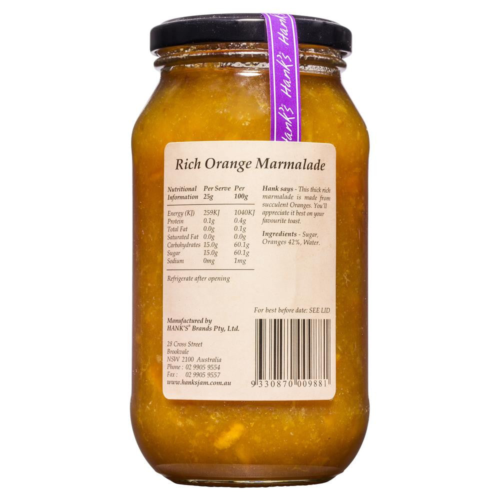 Hanks Orange Jam 600g , Grocery-Spreads - HFM, Harris Farm Markets
 - 2
