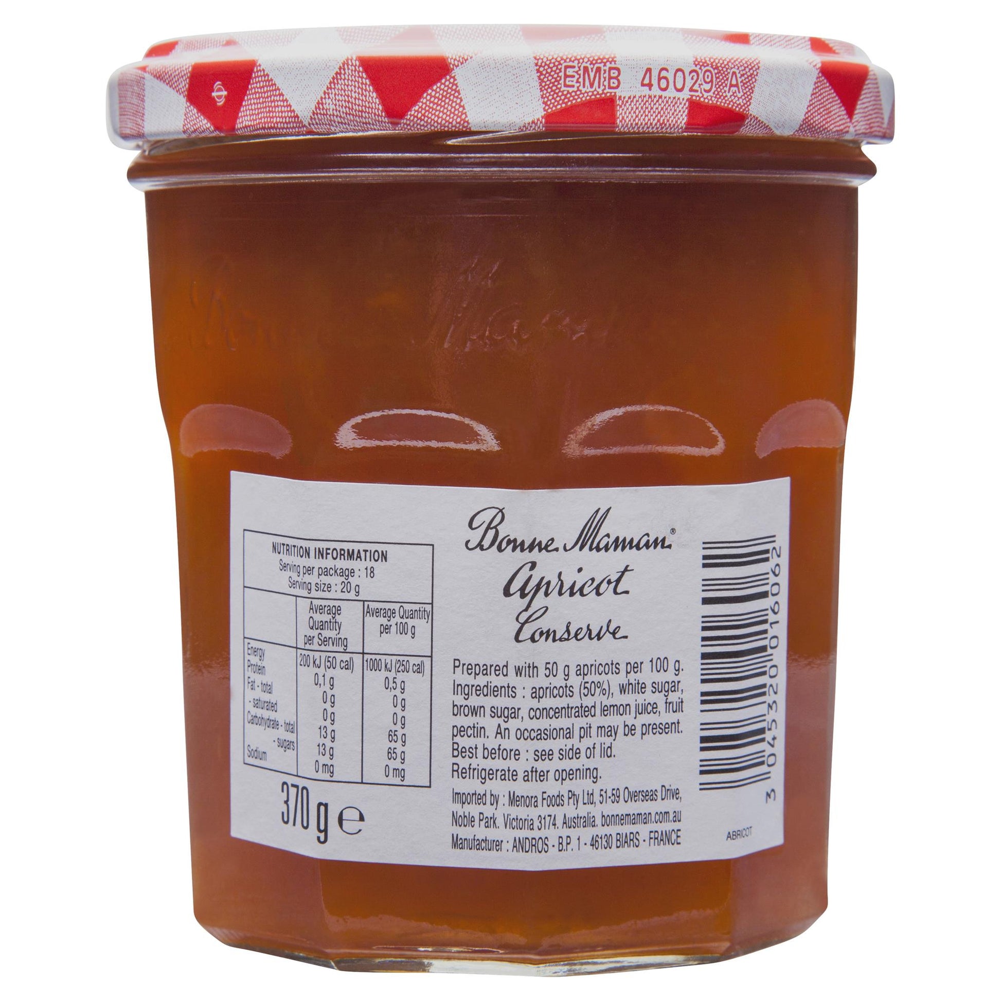 Bonne Apricot Jam 370g , Grocery-Condiments - HFM, Harris Farm Markets
 - 2
