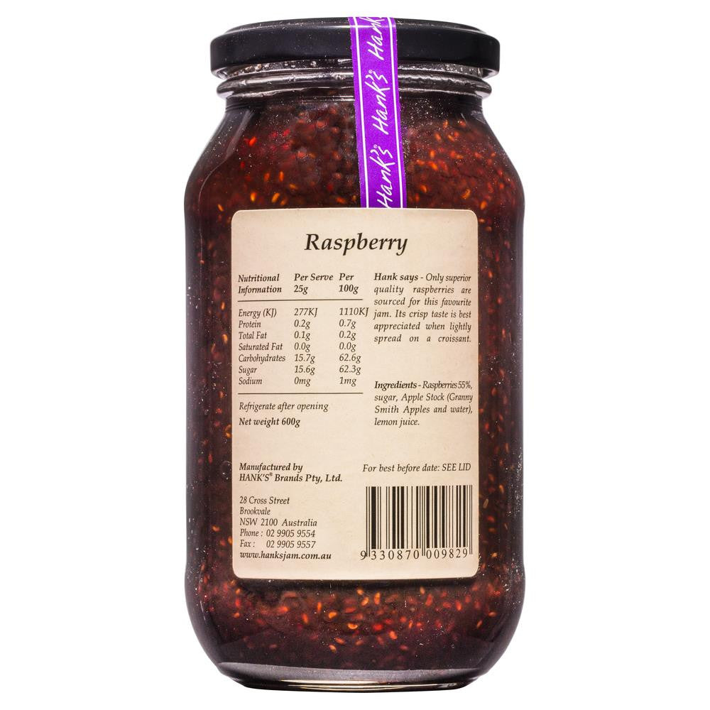 Hanks Raspberry Jam 600g , Grocery-Spreads - HFM, Harris Farm Markets
 - 2