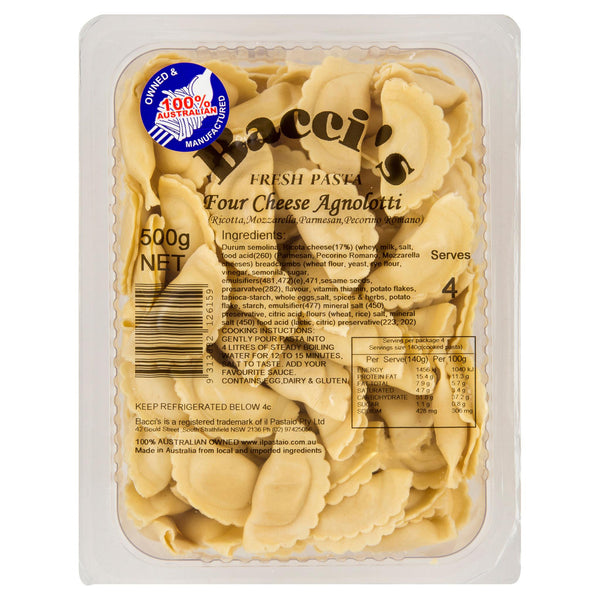 Baccis - Pasta Fresh - Agnolotti Four Cheese | Harris Farm Online