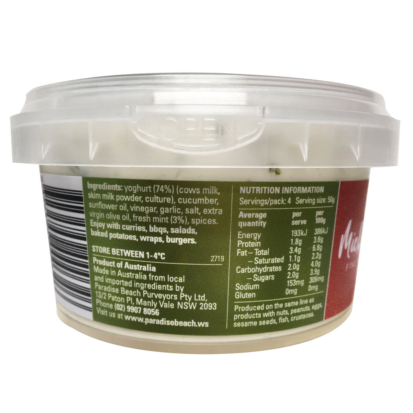 Michaels Fine Foods Minted Tzatziki Dip 200g
