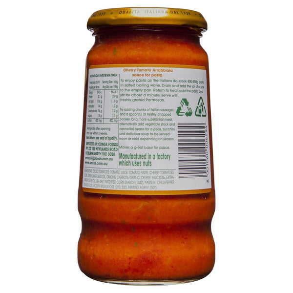 Sacla Pasta Sauce Cherry Tomato Arrabiata 420g , Grocery-Pasta - HFM, Harris Farm Markets
 - 2