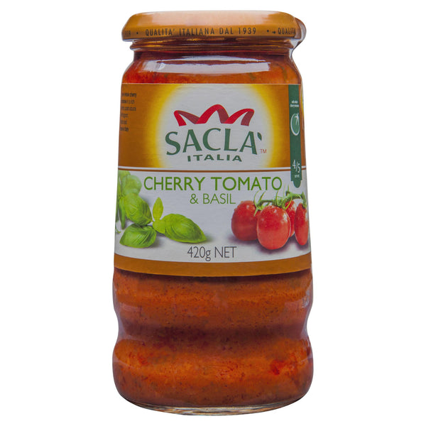 Sacla Pasta Sauce Cherry Tomato & Basil 420g , Grocery-Pasta - HFM, Harris Farm Markets
 - 1