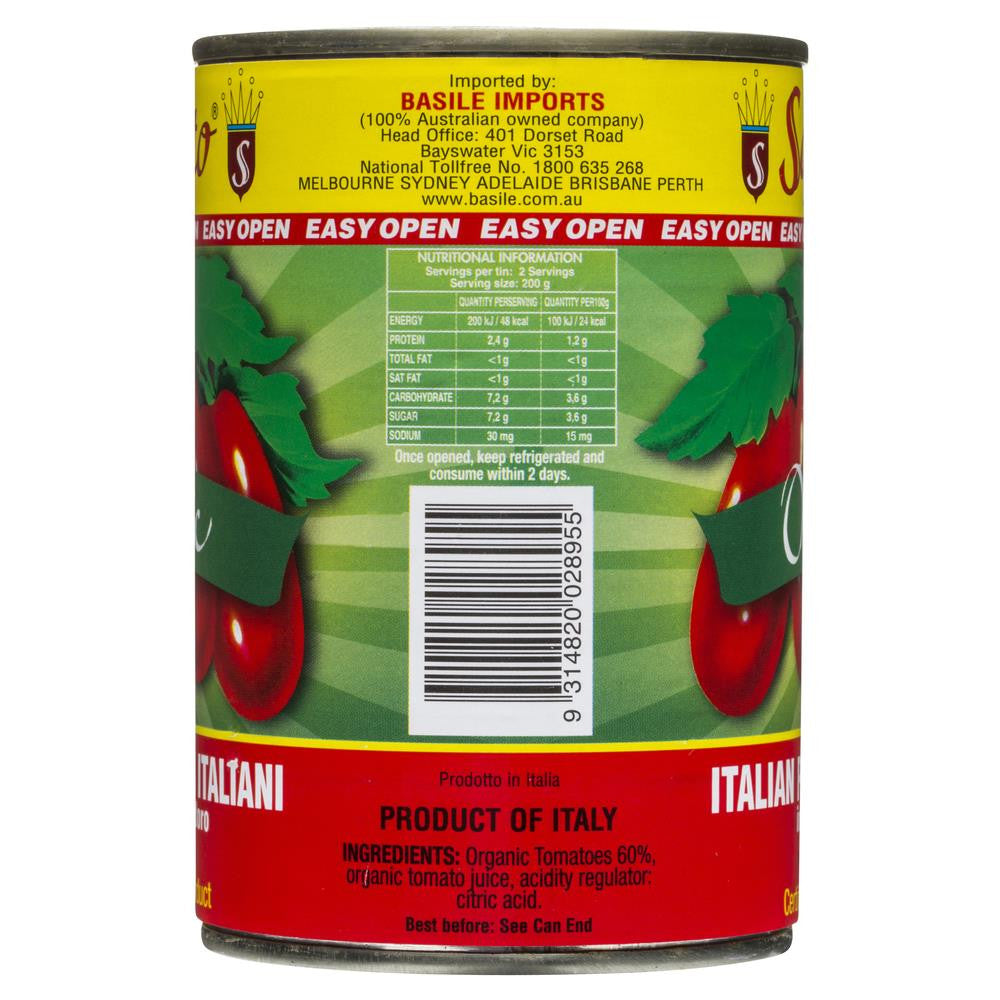 Squisito Organic Italian Peeled Tomatoes 400g , Grocery-Can or Jar - HFM, Harris Farm Markets
 - 2