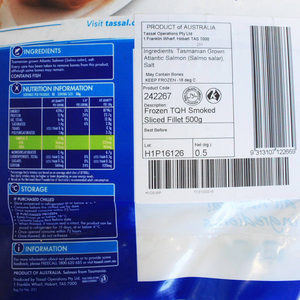 Salmon Tasmanian Smoked 500g Tassal , Frdg3-Seafood - HFM, Harris Farm Markets
 - 2